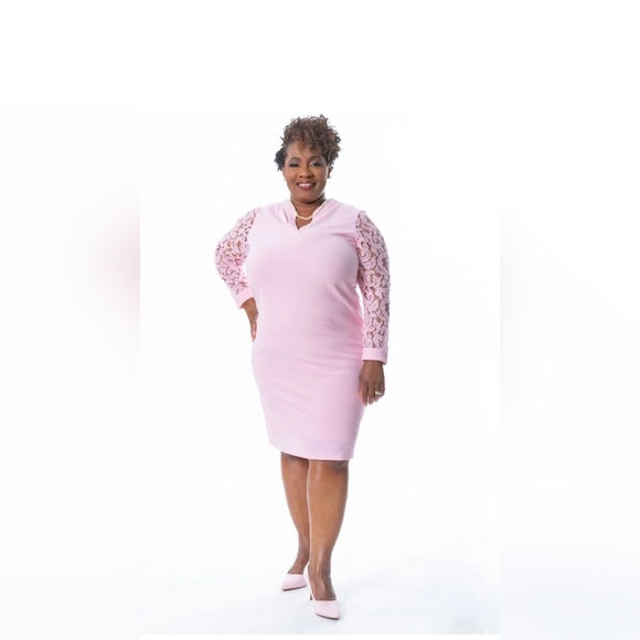 Kasper Womens Lace Knee-Length Sheath Dress - Picture 1 of 1